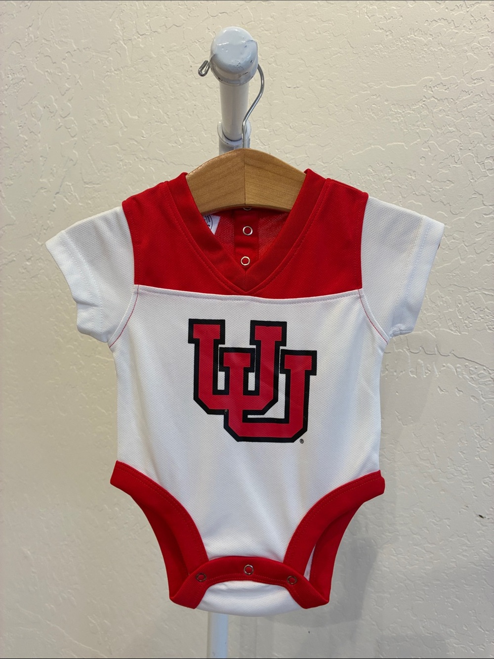 Rivalry Threads Red and White UU Logo Baby Bodysuit